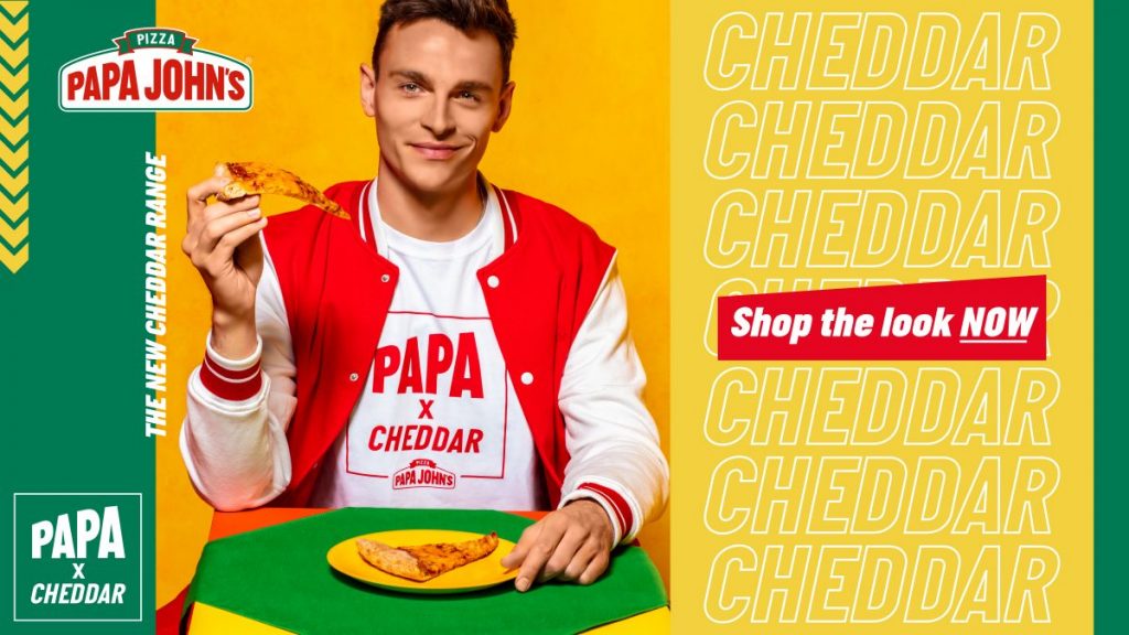 Papa John’s X Cheddar: Pizza delivery-inspired clothing line