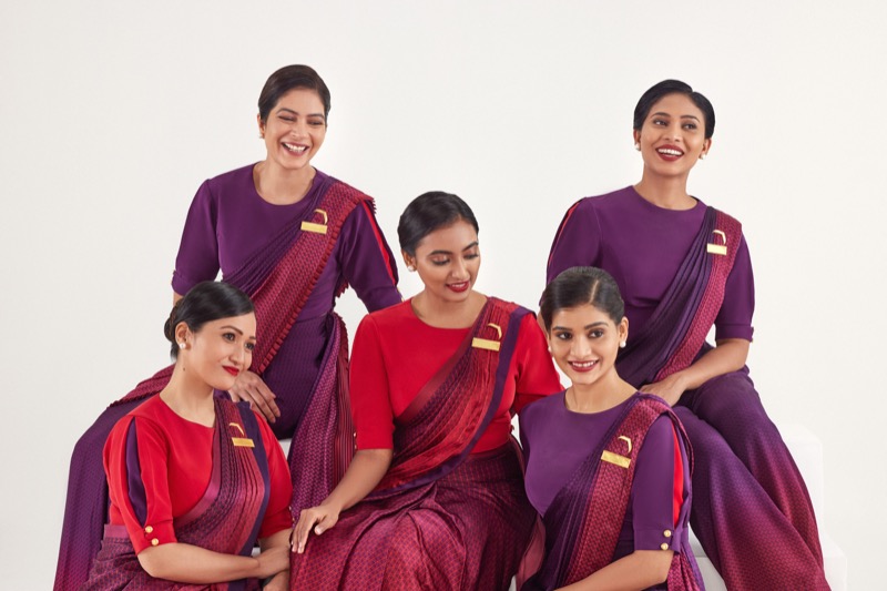 This is the new and colorful uniform of Air India