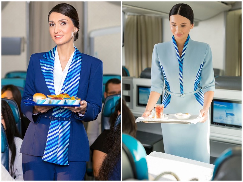 These are the new uniforms of Azerbaijan Airlines